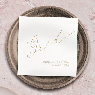 Serviette En Papier Script moderne minimaliste élégant Élégant Graduat