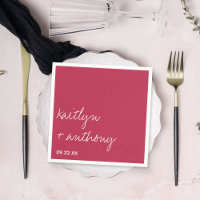 Script moderne Viva Magenta Mariage minimaliste