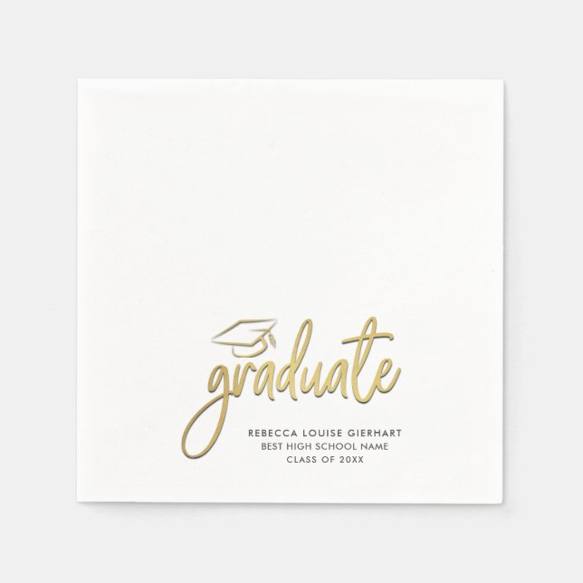 Serviette En Papier Script photo de la Grad Party 2024 (Devant)