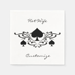 Serviette En Papier Scroll de style tatouage Black Spades Thunder_Cove