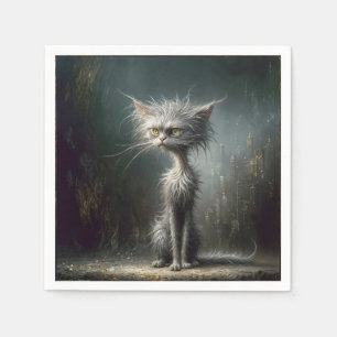 Serviette En Papier Scruffy City Street Cat