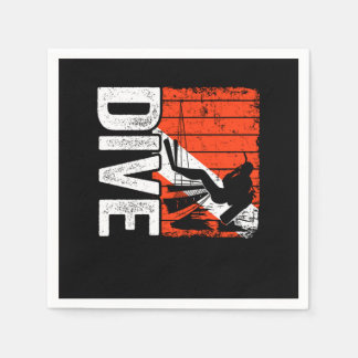 Serviette En Papier Scuba Diving Vintage Dive Scuba Diver Down Flag