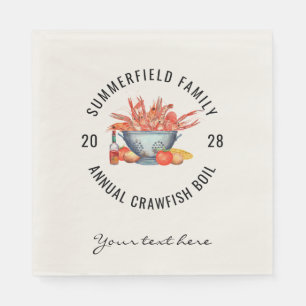 Serviette En Papier Seafood Boisson Custom Matching Family Crawfish Pa