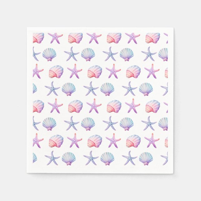 Serviette En Papier Seashell Pattern Party (Devant)