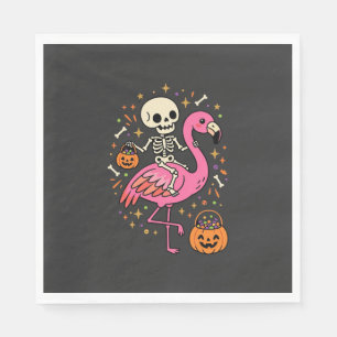 Serviette En Papier Seau de bonbons squelette de flamant rose Hallowee