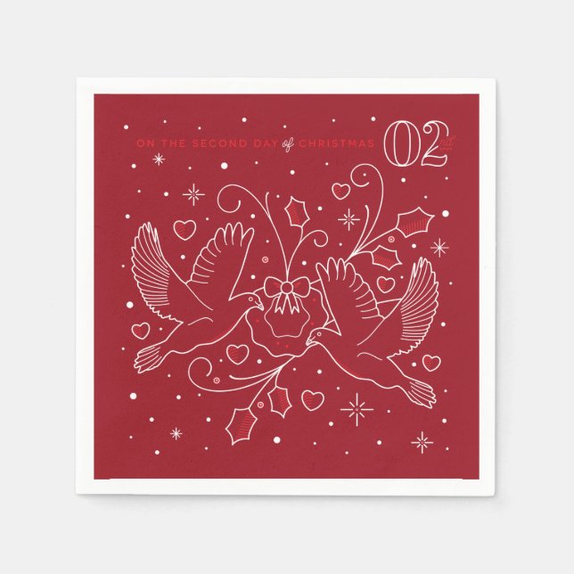 Serviette En Papier Seconde Jour de Noël Papier de Noël (Devant)