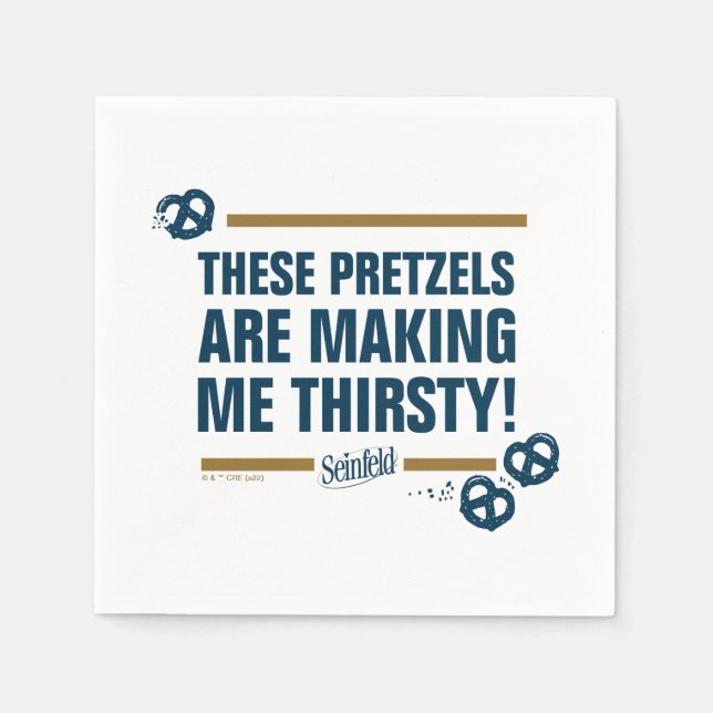 Serviette En Papier Seinfeld | Graphique de typographie "Ces Pretzels" (Devant)