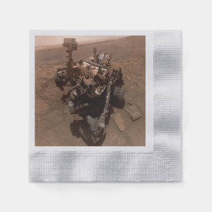 Serviette En Papier Selfie de Mars Curiosity Paysage martien rouge