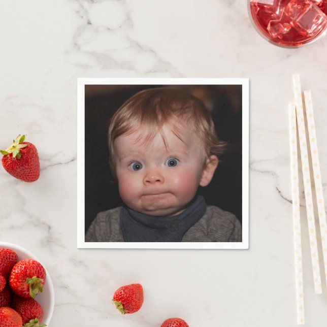 Serviette En Papier Selfie Photo Upload | Your Face Fun party  (En situation)