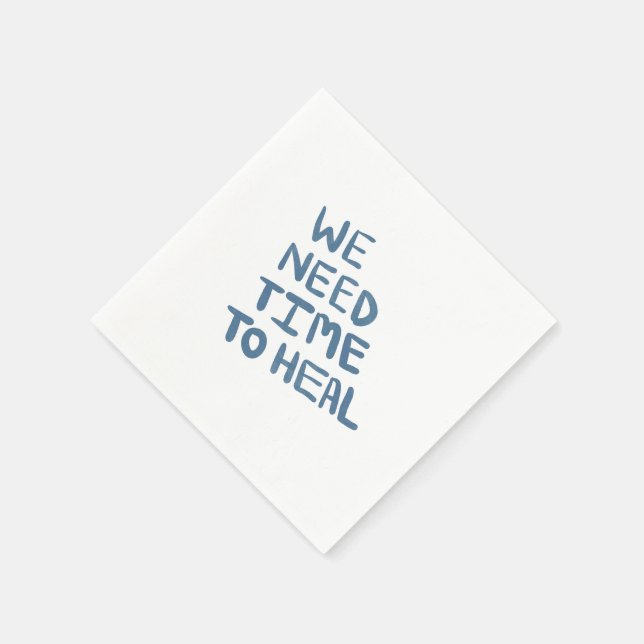Serviette En Papier Semi-dark blue hand lettered healing message (Coin)