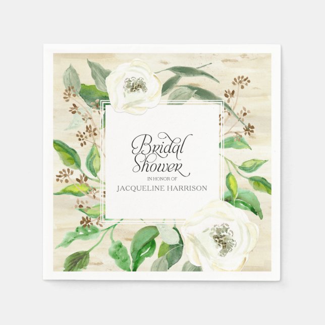 Serviette En Papier Semis Eucalyptus Feuille Wreath BOHO Wild Rose Woo (Devant)