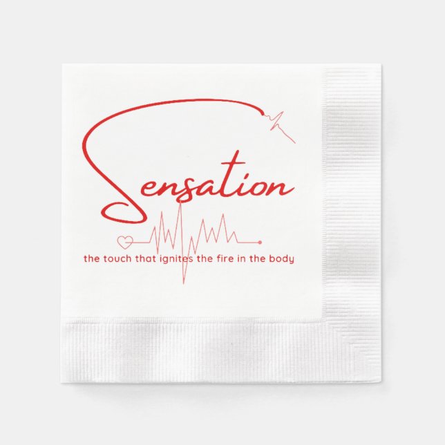 Serviette En Papier Sensation Pouls Ligne du Cœur (Devant)