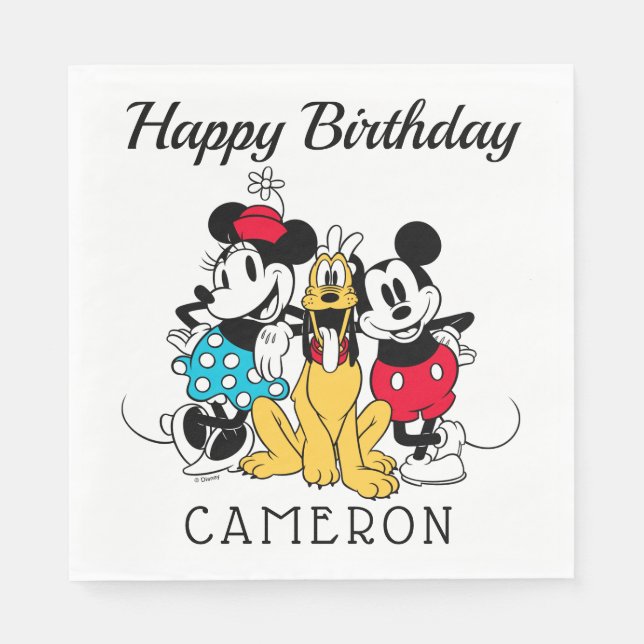 Serviette En Papier Sensationnel 6 | Trio d'amis - Joyeux anniversaire (Devant)