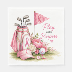 Serviette En Papier Sensibilisation au cancer du sein avec ruban rose