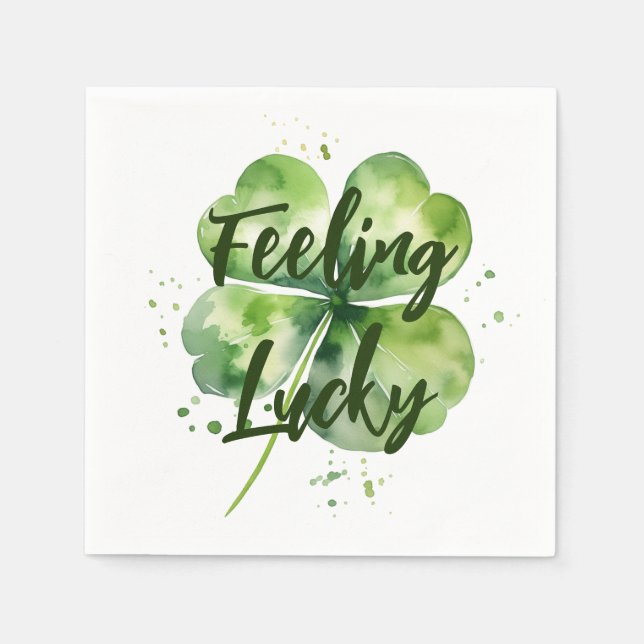 Serviette En Papier Sentir chanceux | Feuille de fermeture | St. Patri (Devant)