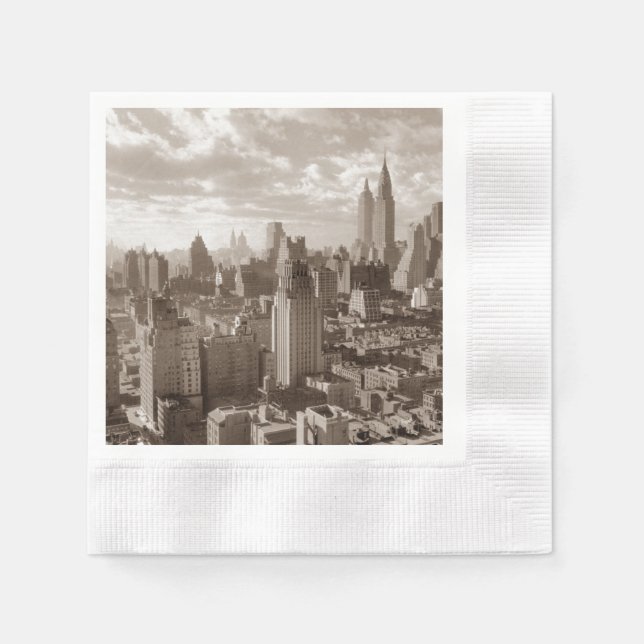Serviette En Papier Sepia New York (Devant)