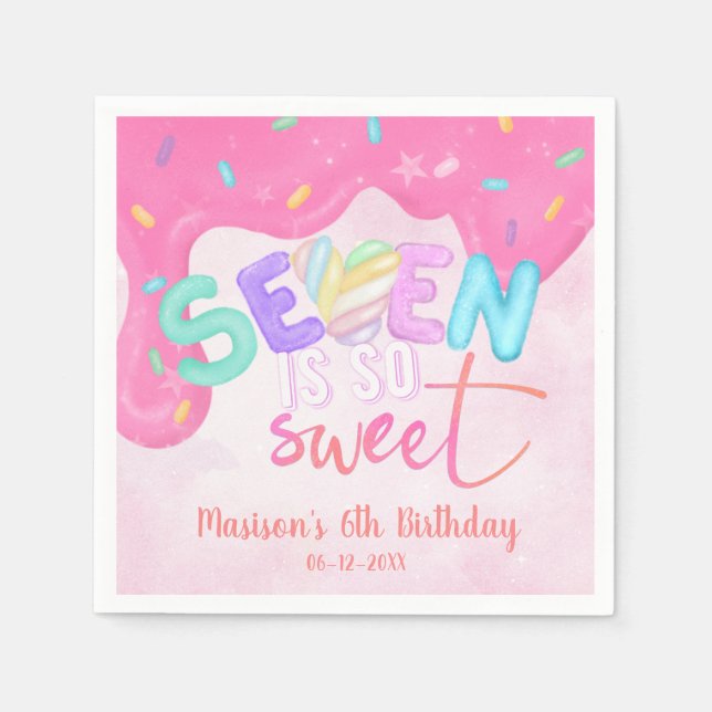 Serviette En Papier Sept est si doux Pink Frosting Marshmallow (Devant)