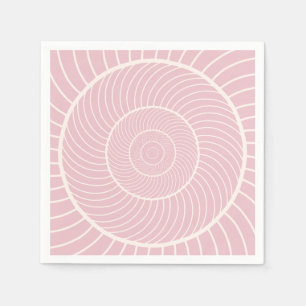 Serviette En Papier Séquence de fibonacci d'escargot rose pâle