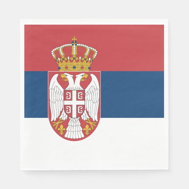 Serviette En Papier Serbia Flag (Devant)