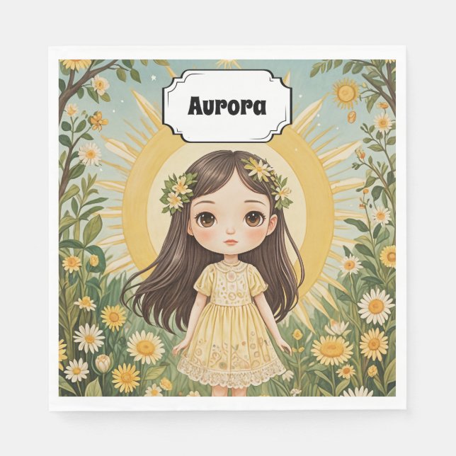 Serviette En Papier Sérénade Sunny Personnalisée (Devant)