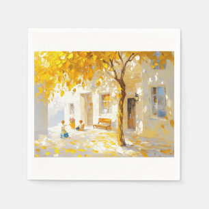 Serviette En Papier Sérénité d'automne d'or