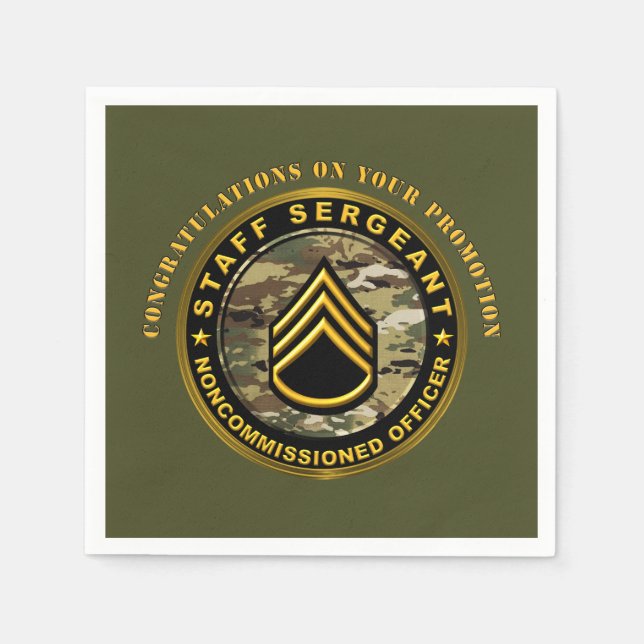 Serviette En Papier Sergent d'état-major Promotion SSG (Devant)