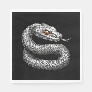 Serviette En Papier Serpent d'argent