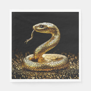 Serviette En Papier Serpent doré