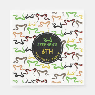 Serviette En Papier Serpents colorés Python Reptile fête d'anniversair