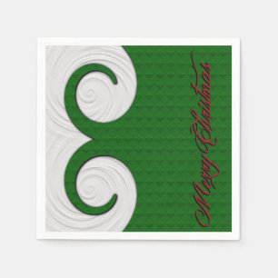 Serviette En Papier Serre de Noël Vert et blanc