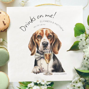 Serviette En Papier Serveur Beagle Adorable Aquarelle Personnalisable