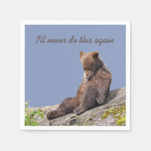 Serviette En Papier Serviette à cocktail standard avec petit ours griz