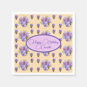 Serviette En Papier Serviette à fleurs chic Shabby Jaune