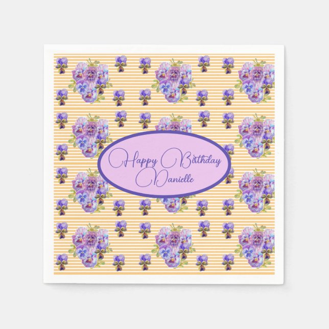 Serviette En Papier Serviette à fleurs chic Shabby Jaune (Devant)