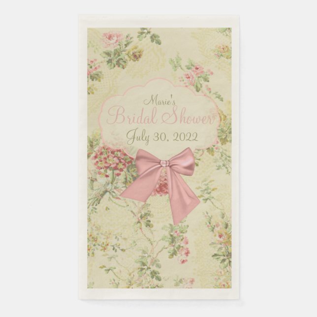 Serviette En Papier Serviette de douche pour invités de mariage floral (Devant)