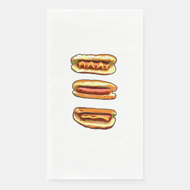 Serviette En Papier serviette de fête avec hot dog (Devant)