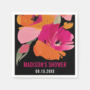 Serviette En Papier Serviette de Fête des mariées florale personnalisa