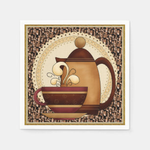 Serviette En Papier Serviette de papier de pot et de tasse de café