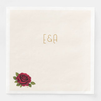 Serviette En Papier Serviette de papier élégante bordeaux pour mariage