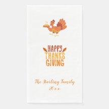 Serviette d'invité Thanksgiving personnalisable.