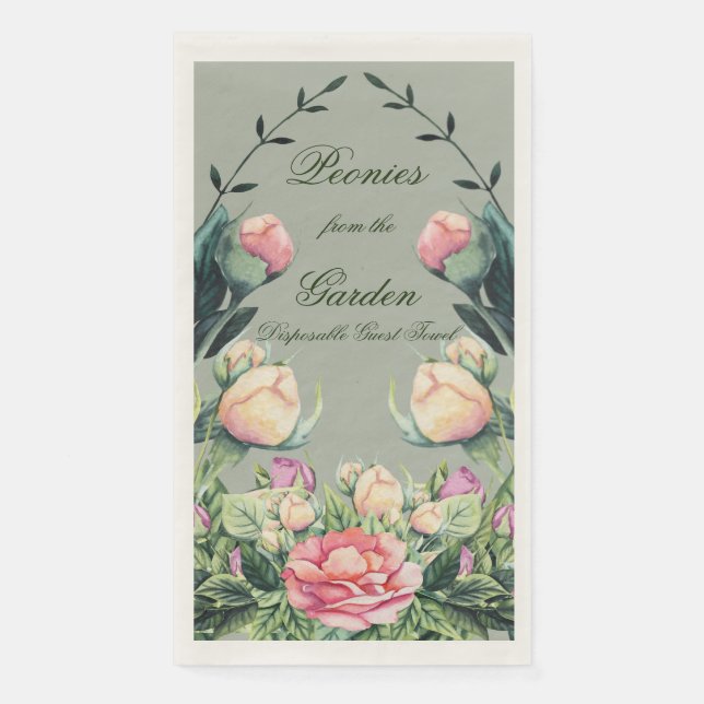 Serviette En Papier Serviette disponible 50 Qté. Les pivoines du jardi (Devant)