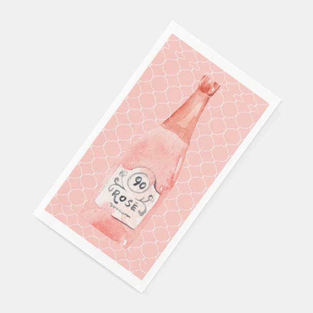 Serviette En Papier Serviette en nappe de bouteille de rosé rose (Coin)