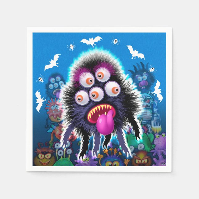 Serviette En Papier Serviette pour des monstres de partie de Halloween (Devant)