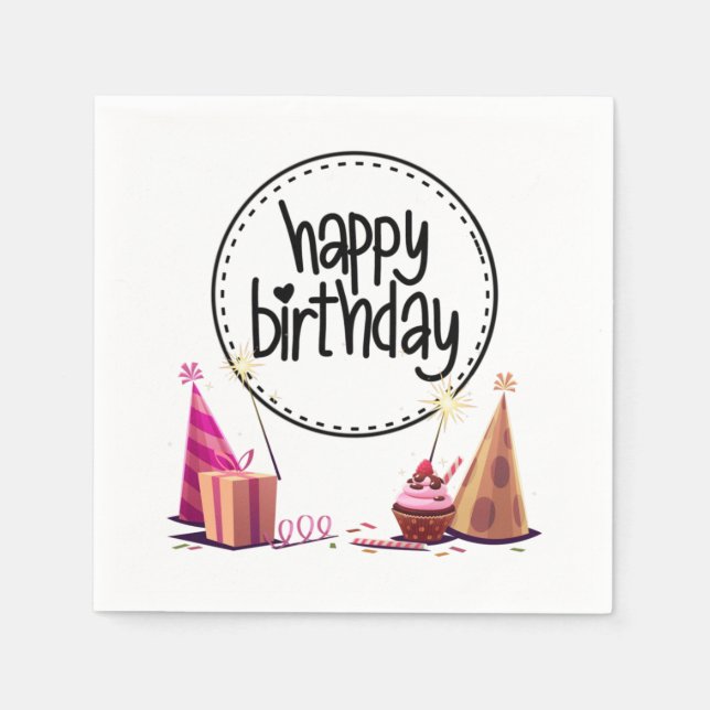 Serviette En Papier Serviettes 3 plis pour fête d'anniversaire (Devant)