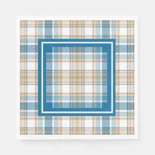 Serviette En Papier Serviettes à carreaux bleus