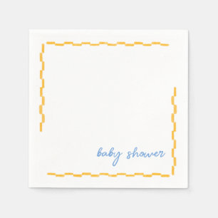 Serviette En Papier Serviettes à cocktails en Baby shower jaune et ble