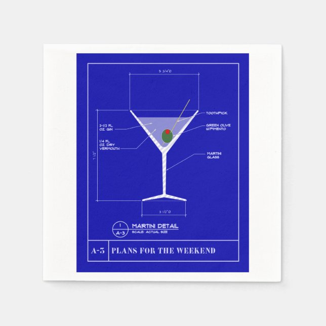Serviette En Papier Serviettes à cocktails Martini (Devant)