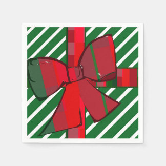 Serviette En Papier Serviettes à cocktails rayées vertes et blanches a