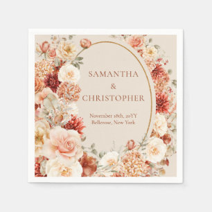 Serviette En Papier Serviettes à eucalyptus à fleurs bordeaux en terre