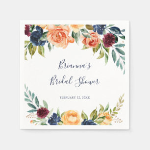 Serviette En Papier Serviettes à Fêtes des mariées florales multicolor